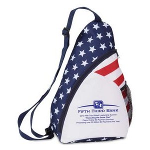 Large Patriotic Sling Backpack with Stars & Strips