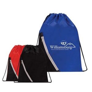 Sport Drawstring Backpack with front zipper pocket