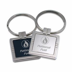 Polished Square Shaped Key Chain with mirror-like middle insert