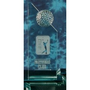 Medium City Tower Jade Glass Trophy Award (8")
