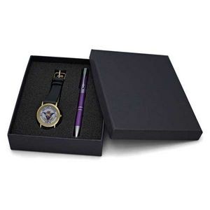 Executive Gift Set with Elegant Dress Watch & Aluminum Pen