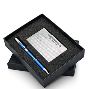 Beautiful Gift Set with Polished Business Card Case & Aluminum Pen