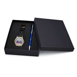 Elegant Design Watch Set with Polished Aluminum Pen