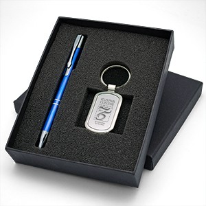Beautiful Gift Set with Classic Metal Keychain & Aluminum Pen makes a perfect giveaway gift