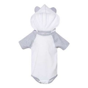 Rabbit Skins Fine Jersey Infant Short Sleeve Raglan Bodysuit w/Hood & Ears