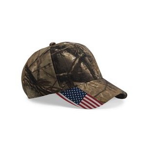 Outdoor Cap® Camouflage w/Flag Visor Cap