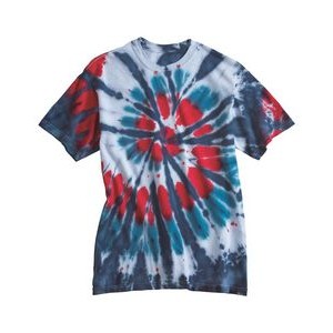 Dyenomite Multi-Color Cut-Spiral Short Sleeve T-Shirt