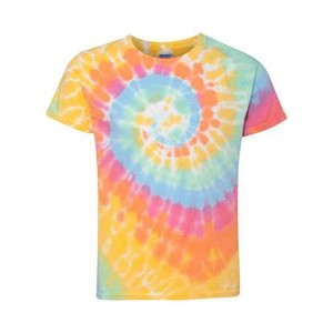 Dyenomite Apparel Youth Multi-Color Spiral Tie-Dyed T-Shirt