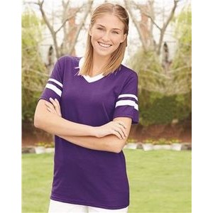 Augusta Sportswear V-Neck Jersey w/Striped Sleeves Shirt