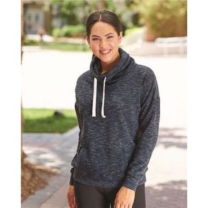 J. America Women's Mélange Fleece Cowl Neck Sweatshirt