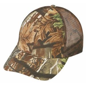 Low Crown Constructed 6 Panel Superflauge Camo Twill Mesh Cap
