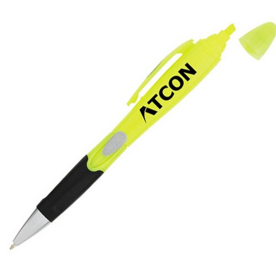 Dual Plastic Side Slide Action Pen/Highlighter (3-5 Days)