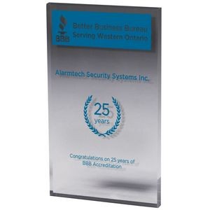 Clear Rectangular Acrylic Paper Weight (4"x 6"x 3/8") Screen-Printed