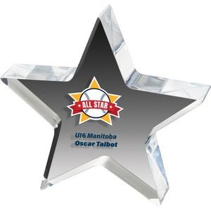 Clear Star Acrylic Paper Weight (5"x 5"x 1") Full Color PhotoImage