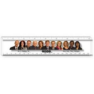 .040 Clear Plastic Rulers, InkJet Full Color + white (1.75" x 8.25"), Round corners