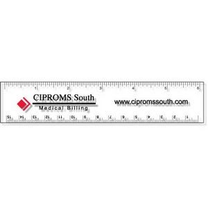 .040 Clear Copolyester Ruler square corners (1.25" x 6.25") screen-printed