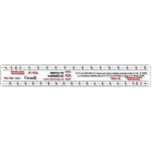 .040 Clear Copolyester Ruler round corners (1.75" x 12.25") screen-printed