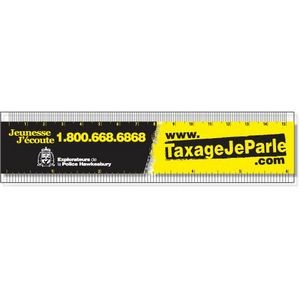 .060 Clear Plastic Rulers 1.5"x6.25" Rectangle / Square Corner, Spot Color Screen-Printed