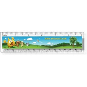 .040 Clear Plastic Rulers, InkJet Full Color + white (1.5" x 6.25"), Square corners