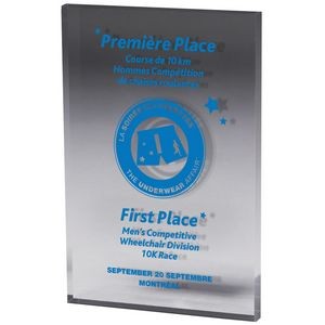 Clear Rectangular Acrylic Paper Weight (5"x 7"x 3/8") Screen-printed