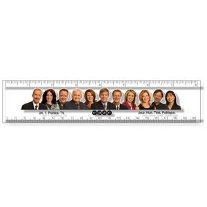 .060 Clear Plastic Rulers, InkJet Full Color + white (1.75" x 8.25"), Square corners