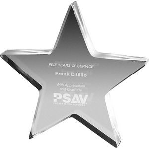 Clear Star Acrylic Paper Weight (5"x 5"x 3/4") Laser Engraved