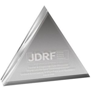Clear Triangle Acrylic Paper Weight (4"x 4"x 3/4") Laser Engraved