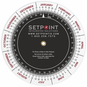 Court Reporter Scheduling Wheel Chart .020 White Plastic (4.25" dia.), Full Color Imprint