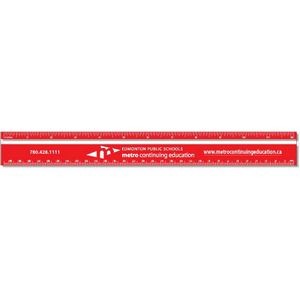 .040 Clear Copolyester Ruler square corners (1.75" x 12.25") screen-printed in spot color