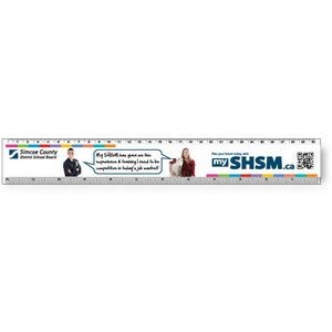 .040 Clear Plastic Rulers, InkJet Full Color + white (1.75" x 12.25"), Square corners