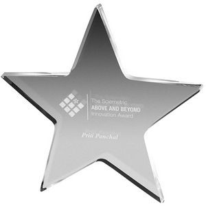 Clear Star Paper Weight (5"x 5"x 3/8") Laser Engraved
