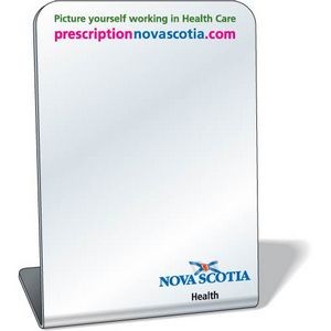 Free-Standing Acrylic Plastic Mirror, 3"x3.9" Rectangle, Full Color