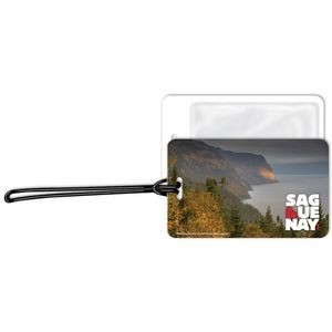Luggage Tags .020 White Plastic (2.75"x4.5") in Full Color with 6" Loop attached & Clear Pocket