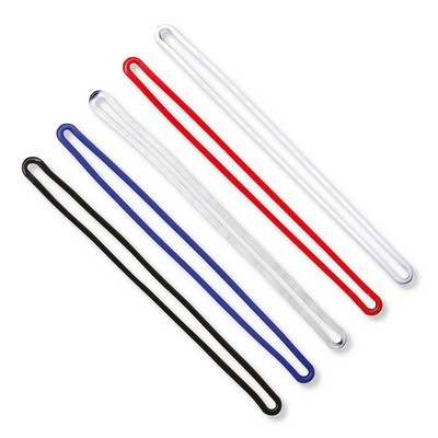 6" Flexible Vinyl Loops for luggage tags / available in red, black, blue, white, clear