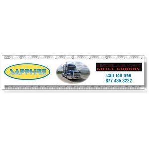 .040 Clear Plastic Rulers, InkJet Full Color + white (2" x 8.25"), Square corners