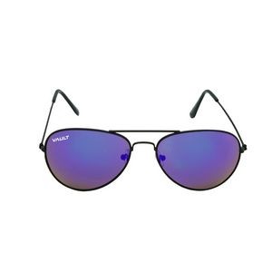 Black Frame Aviator Sunglasses w/Advanced Mirrored Lens
