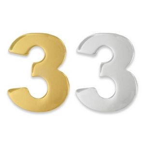 Number "3" Lapel Pin - Gold or Silver