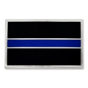 Thin Blue Line Rectangle Pin