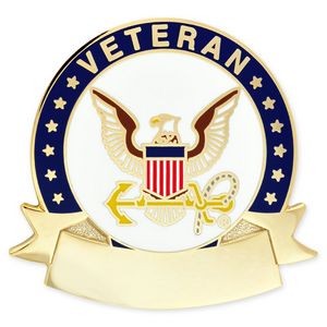 Officially Licensed Engravable U.S. Navy Veteran Pin