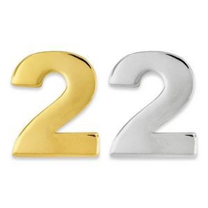 Number "2" Lapel Pin - Gold or Silver