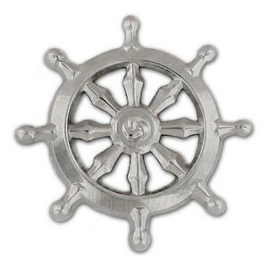 Silver Buddhist Wheel Pin
