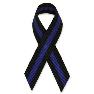 Black with Blue Stripe Cloth Ribbon Pin Pack of 25
