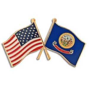 Idaho & USA Flag Pin