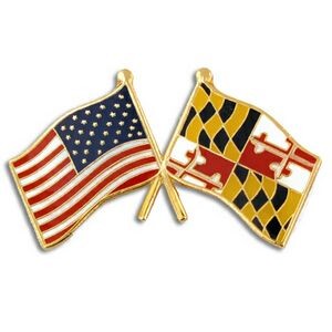 Maryland & USA Crossed Flag Pin