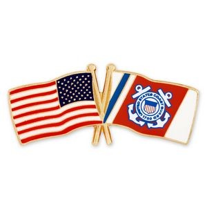 Officially Licensed U.S. Coast Guard & U.S.A. Flag Pin