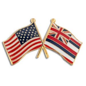 Hawaii & USA Flag Pin
