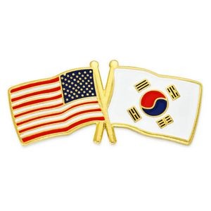 USA & South Korea Flag Pin