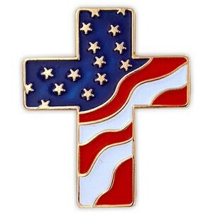 American Flag Cross Pin