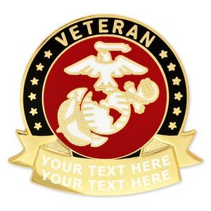 Officially Licensed U.S.M.C. Veteran Pin - Engravable