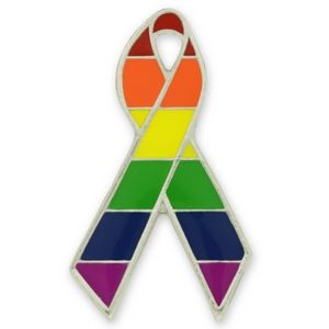 Gay Pride Awareness Ribbon Pin